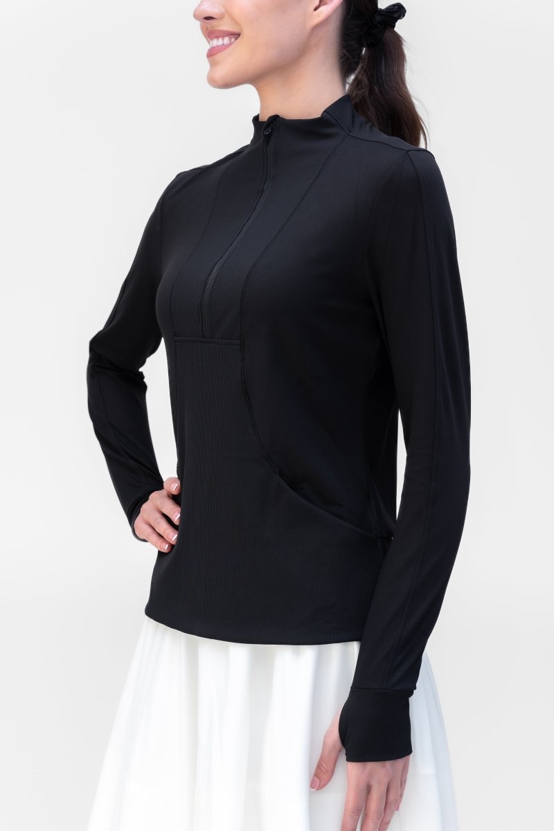 ENDURE HALF ZIP (BLACK) - Top - Yakira Bella