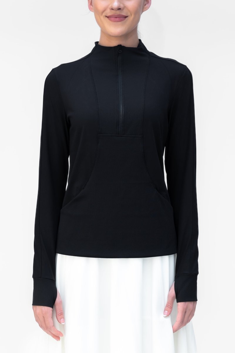 ENDURE HALF ZIP (BLACK) - Top - Yakira Bella