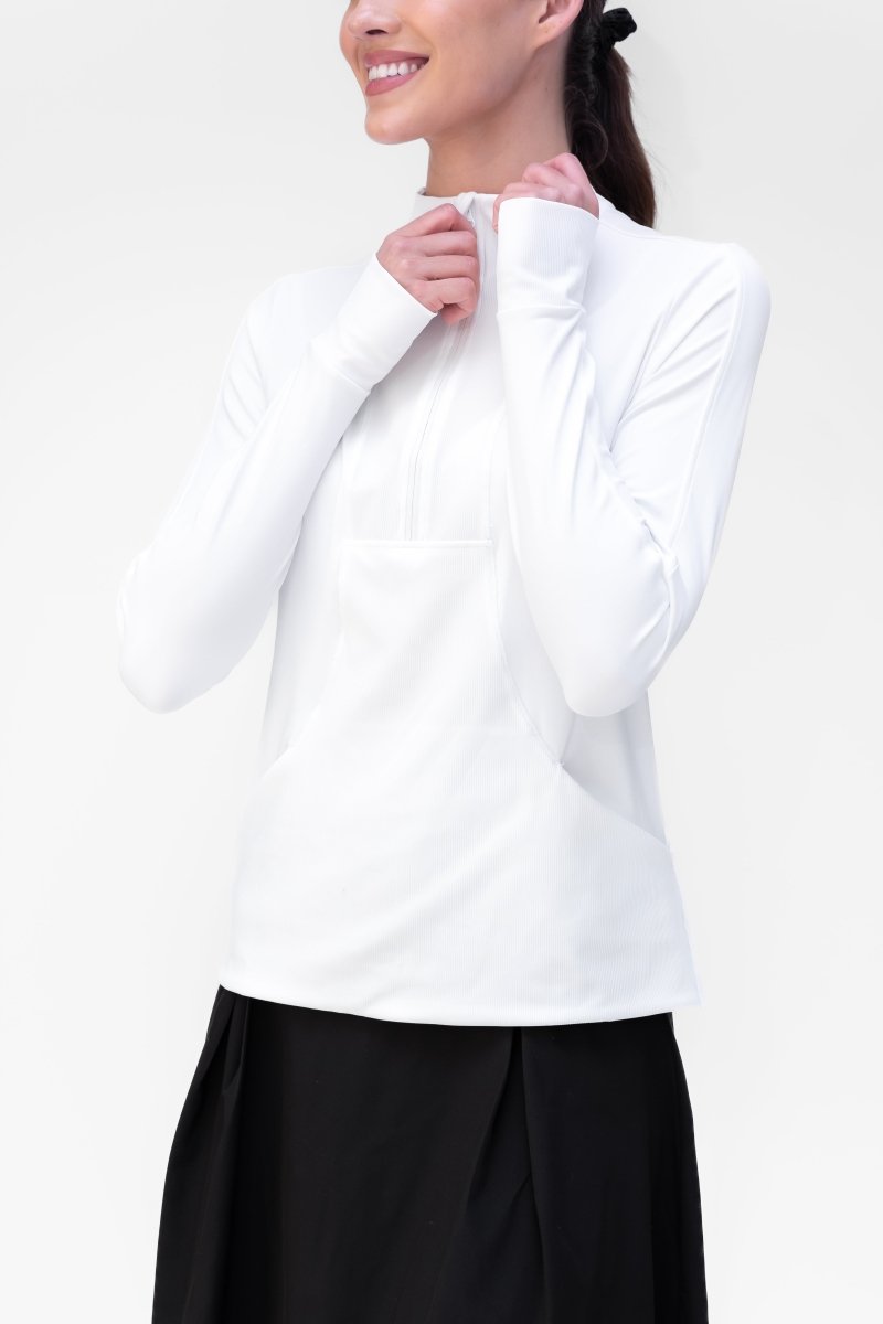 ENDURE HALF ZIP (WHITE) - Top - Yakira Bella