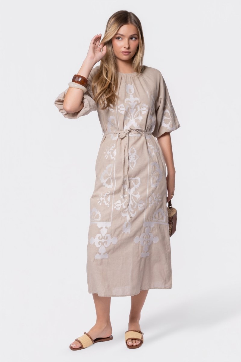 Erica Dress (Beige) - Dress - Yakira Bella