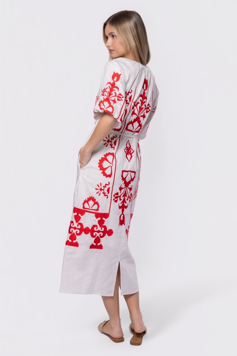 Erica Dress (White/Red) - Dress - Yakira Bella