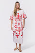 Erica Dress (White/Red)