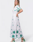 Estelle Dress (White Green) - Dress - Yakira Bella