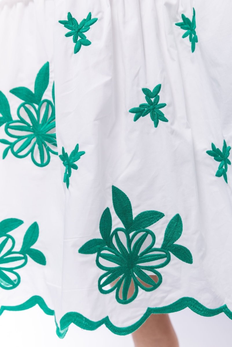 Estelle Dress (White Green) - Dress - Yakira Bella