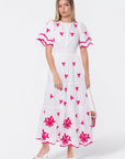 Estelle Dress (White Pink) - Dress - Yakira Bella