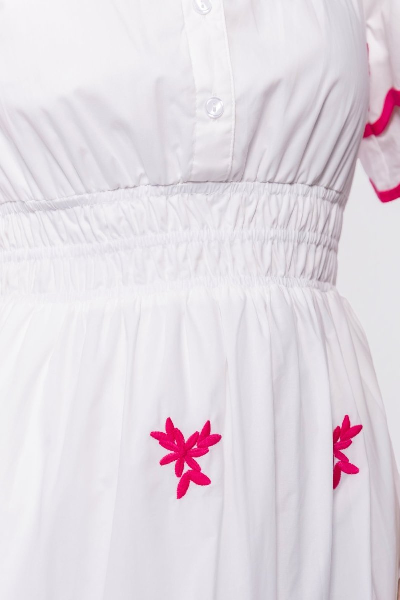 Estelle Dress (White Pink) - Dress - Yakira Bella