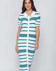 EVELYN DRESS (WHITE/GREEN) - Dress - Yakira Bella