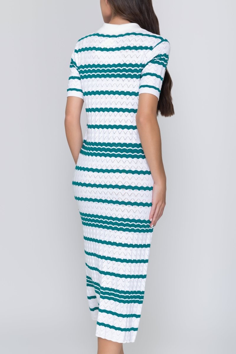 EVELYN DRESS (WHITE/GREEN) - Dress - Yakira Bella