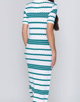 EVELYN DRESS (WHITE/GREEN) - Dress - Yakira Bella