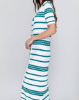 EVELYN DRESS (WHITE/GREEN) - Dress - Yakira Bella