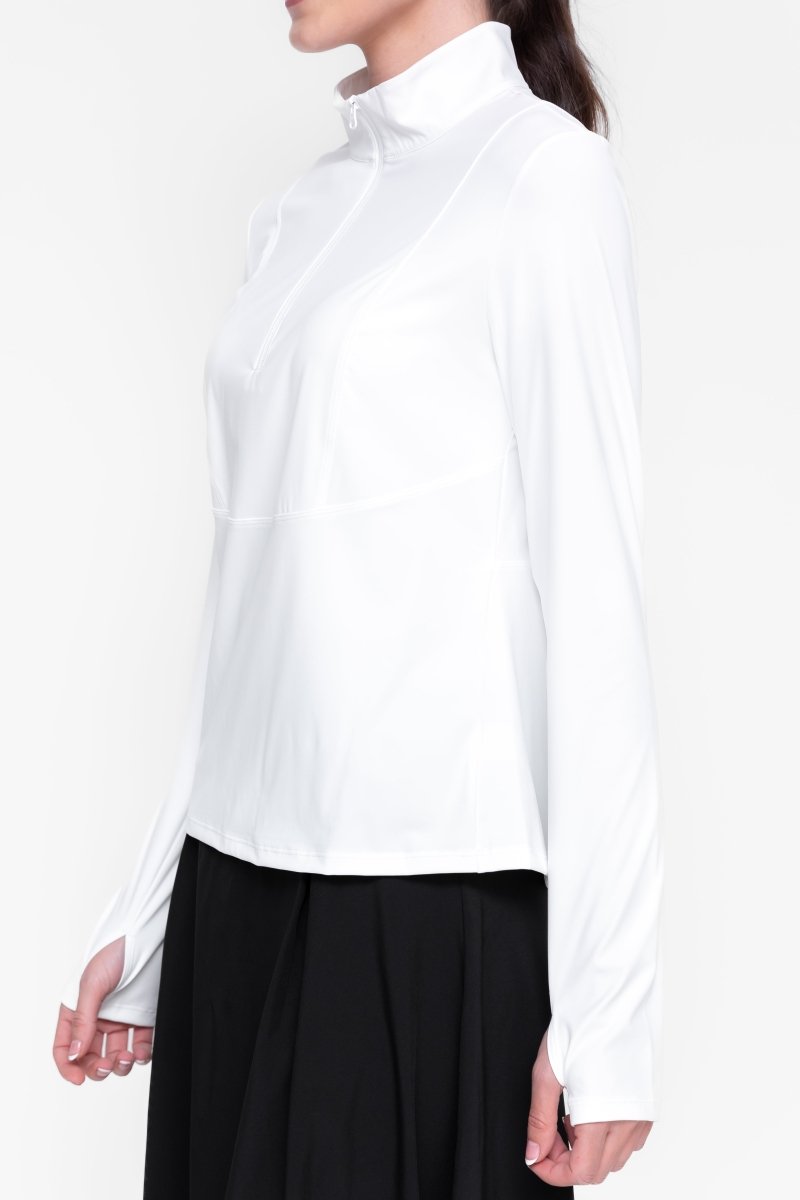 EXCEL HALF ZIP (WHITE) - Top - Yakira Bella