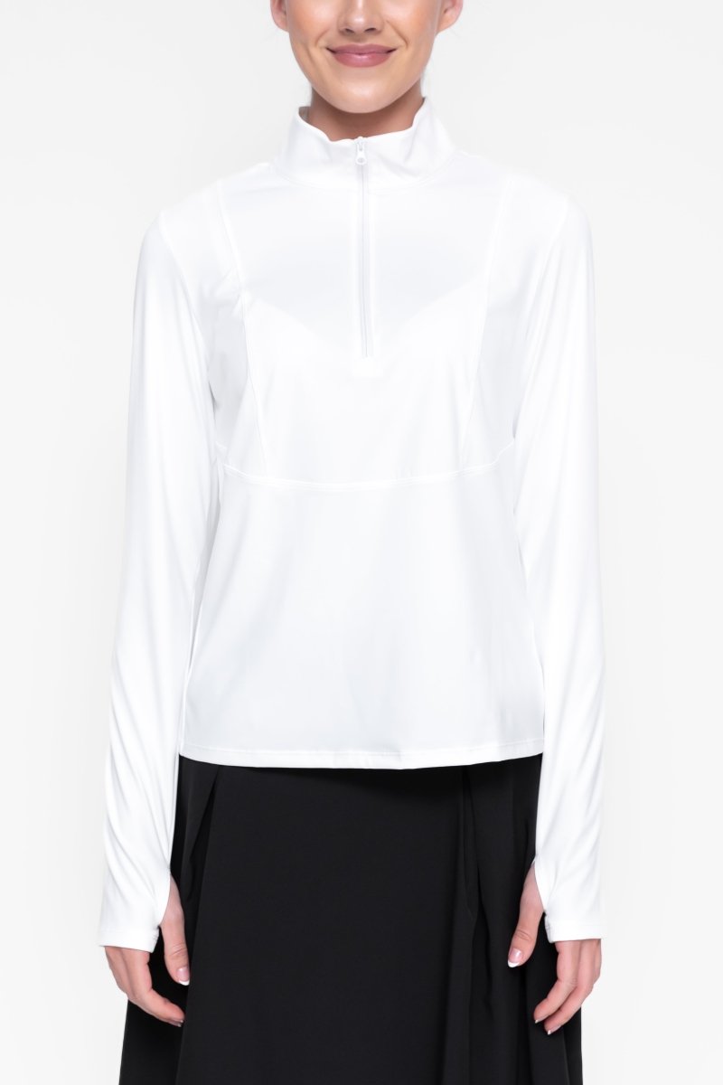 EXCEL HALF ZIP (WHITE) - Top - Yakira Bella