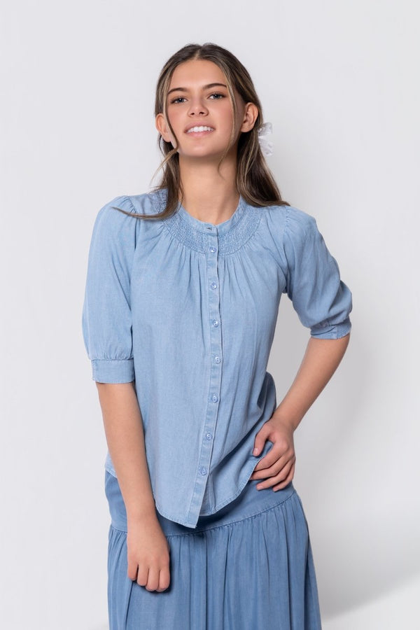 Fatima Top (Chambray) - Top - Yakira Bella