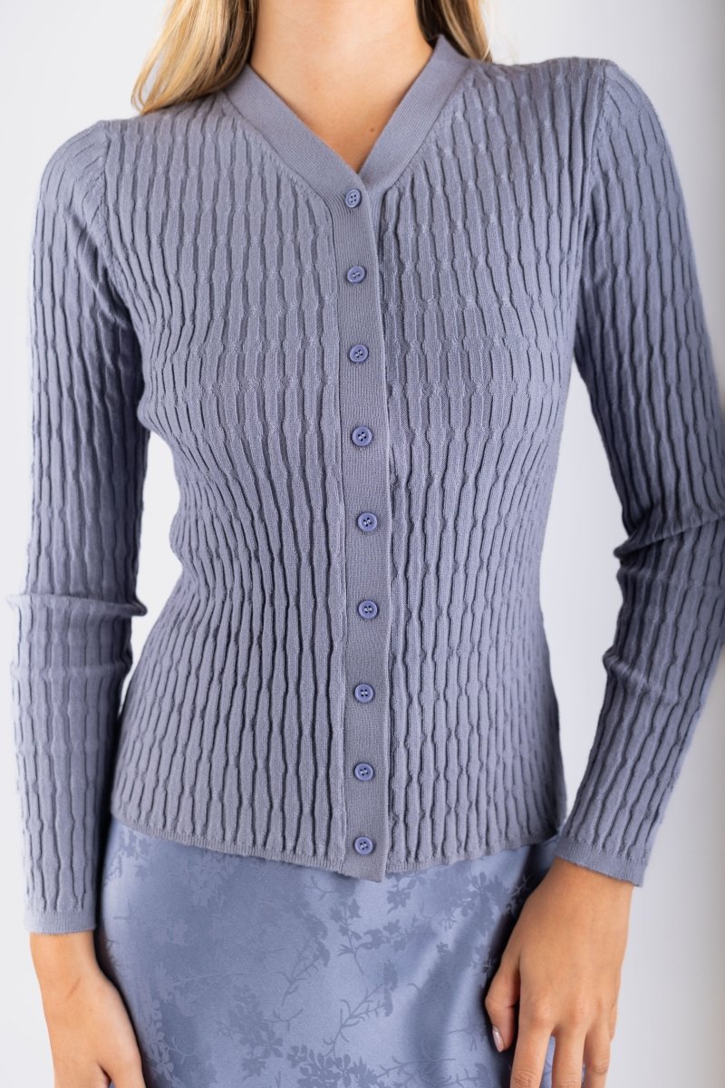 Fiora Cardigan (Blue Grey) - Top - Yakira Bella