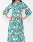 GABRIELLA DRESS (GREEN PATTERN) - Dress - Yakira Bella