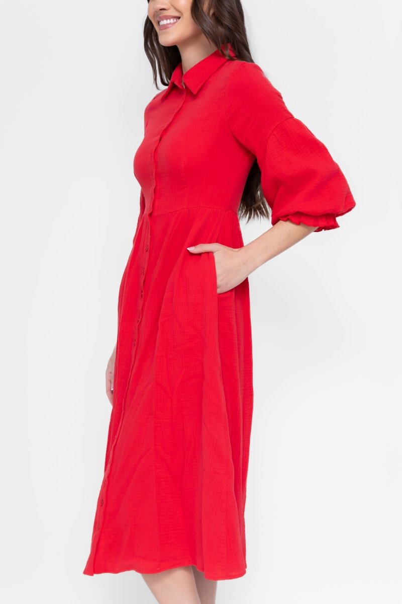 GABRIELLA DRESS (RED) - Dress - Yakira Bella