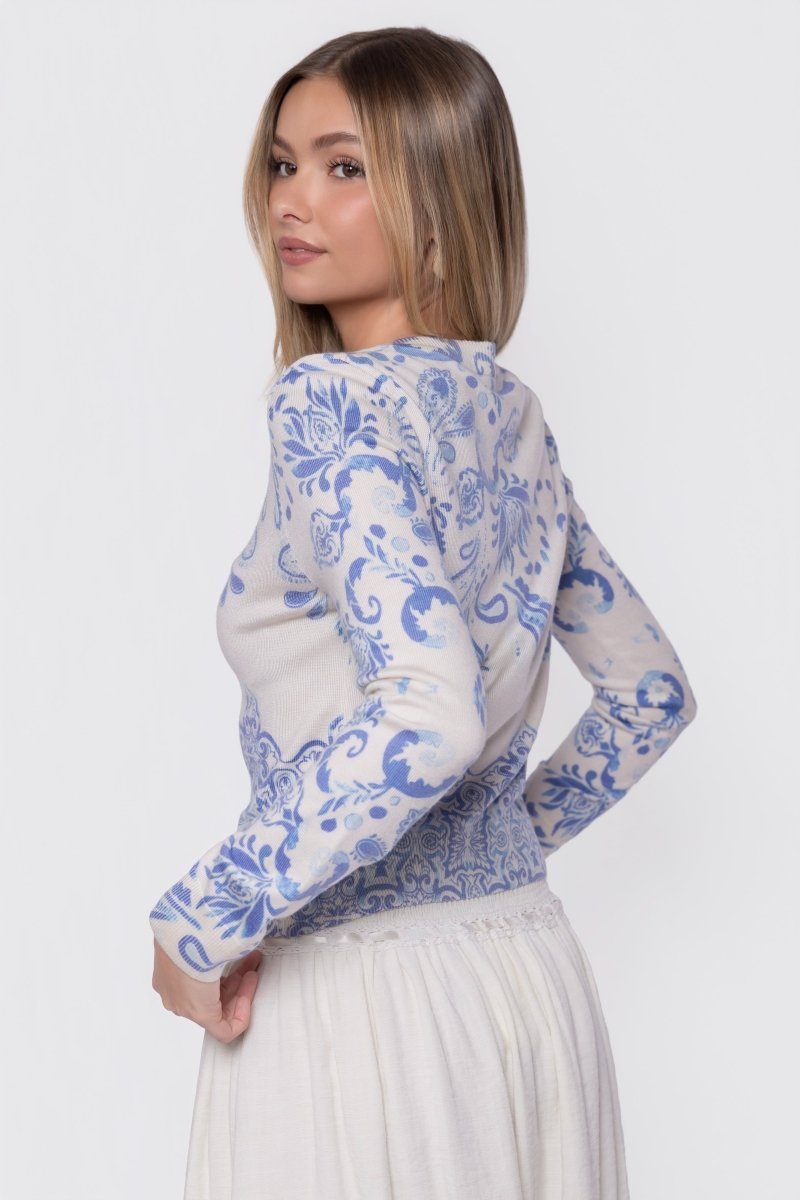 Gabrielle Cardigan (Blue Pattern) - Top - Yakira Bella