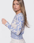 Gabrielle Cardigan (Blue Pattern) - Top - Yakira Bella