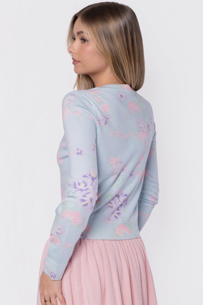 Gabrielle Cardigan (Light Blue Ground) - Top - Yakira Bella