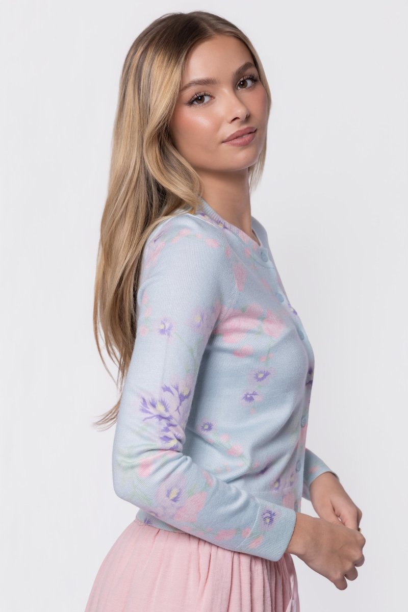 Gabrielle Cardigan (Light Blue Ground) - Top - Yakira Bella