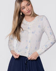 Gabrielle Cardigan (White/Blue) - Top - Yakira Bella