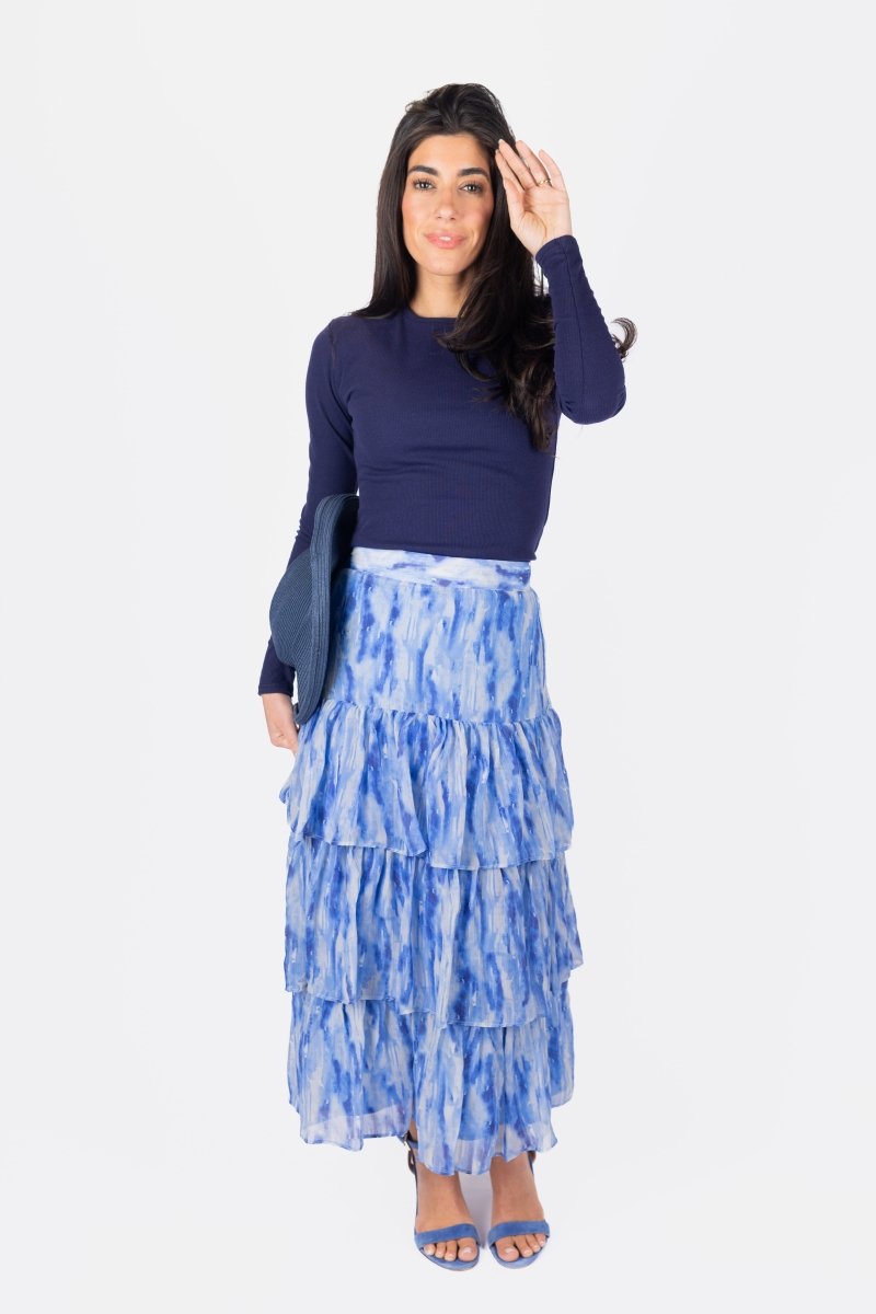 GIA SKIRT (BLUE/WHITE) - Skirt - Yakira Bella