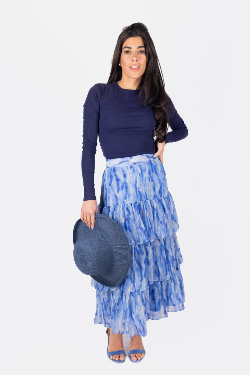 GLOWNY/THE BELLA SKIRT (BLUE)（GIA SKIRT (BLUE/WHITE)）