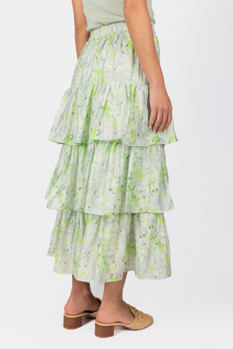 GIA SKIRT (GREEN FLOWER) - Skirt - Yakira Bella