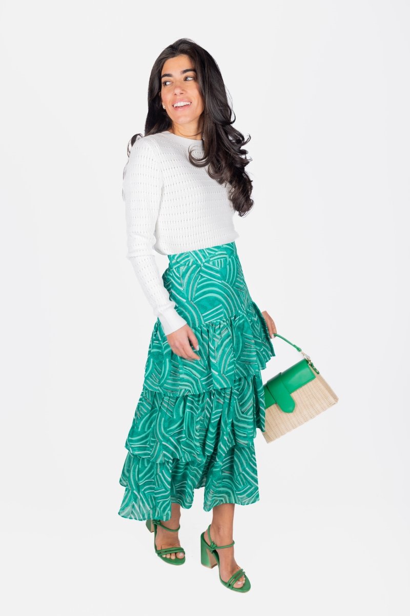 GIA SKIRT (GREEN MULTI) - Skirt - Yakira Bella