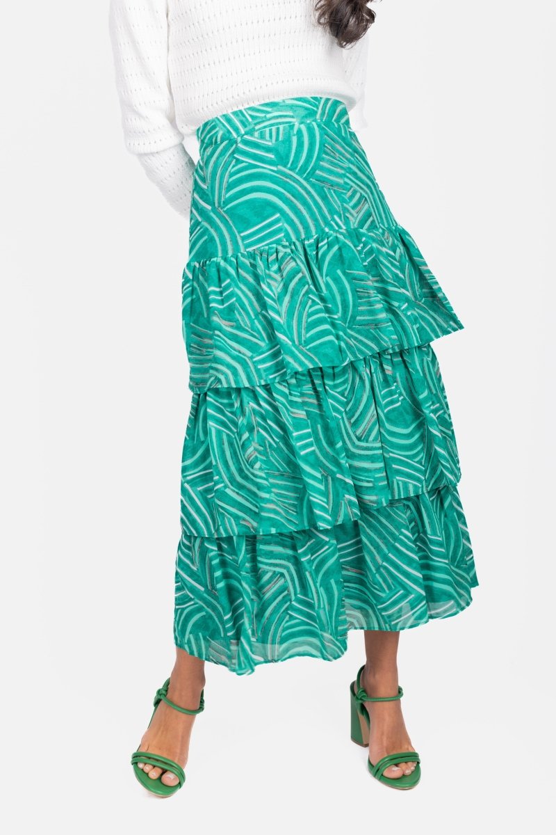 GIA SKIRT (GREEN MULTI) - Skirt - Yakira Bella