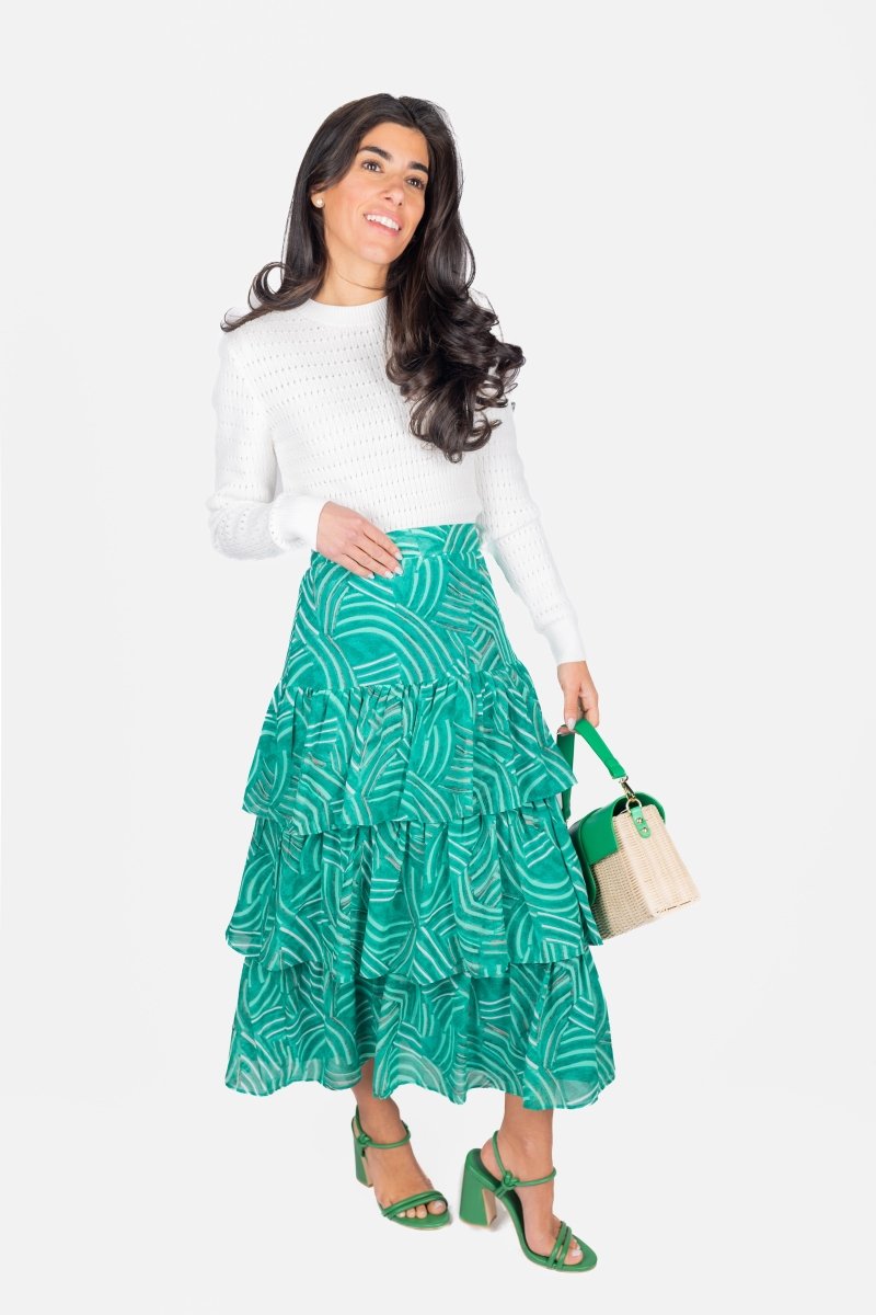 GIA SKIRT (GREEN MULTI) - Skirt - Yakira Bella