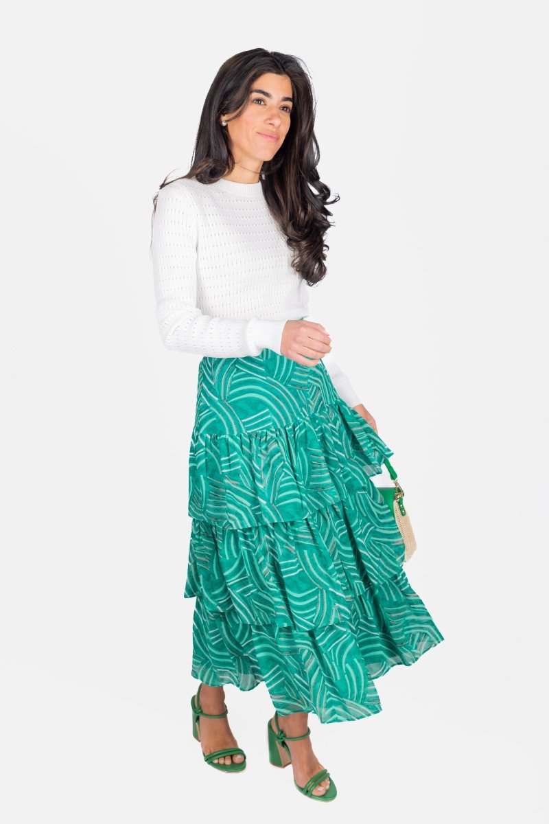 GIA SKIRT (GREEN MULTI) - Skirt - Yakira Bella