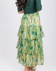 GIA SKIRT (IVORY/GREEN) - Skirt - Yakira Bella