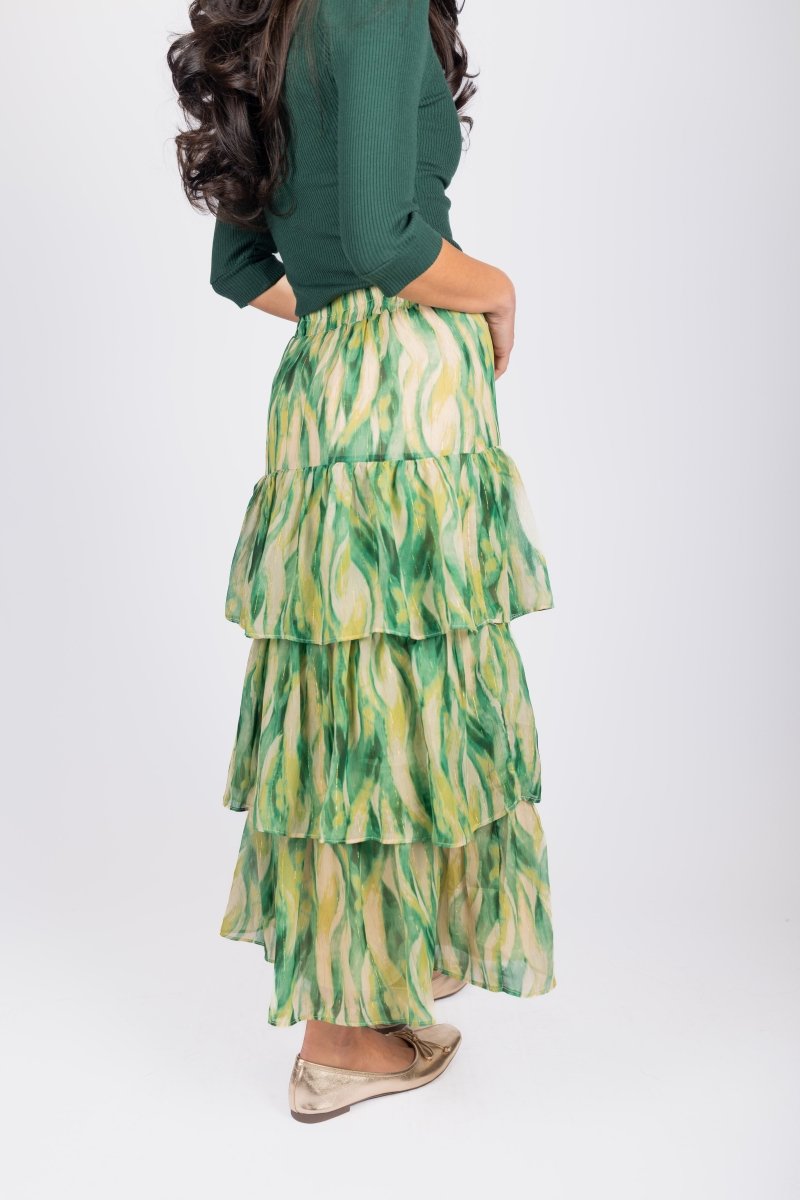 GIA SKIRT (IVORY/GREEN) - Skirt - Yakira Bella