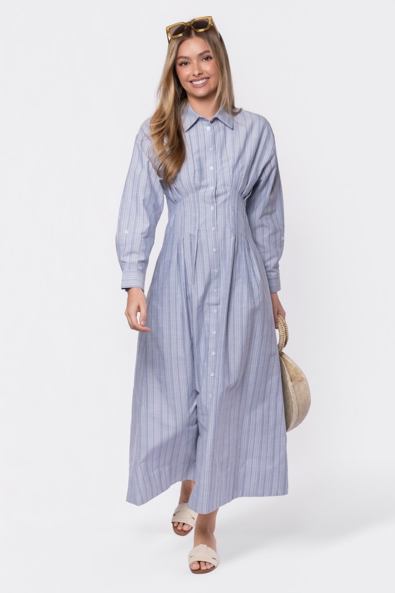 Gianna Dress (Blue Stripe) - Dress - Yakira Bella