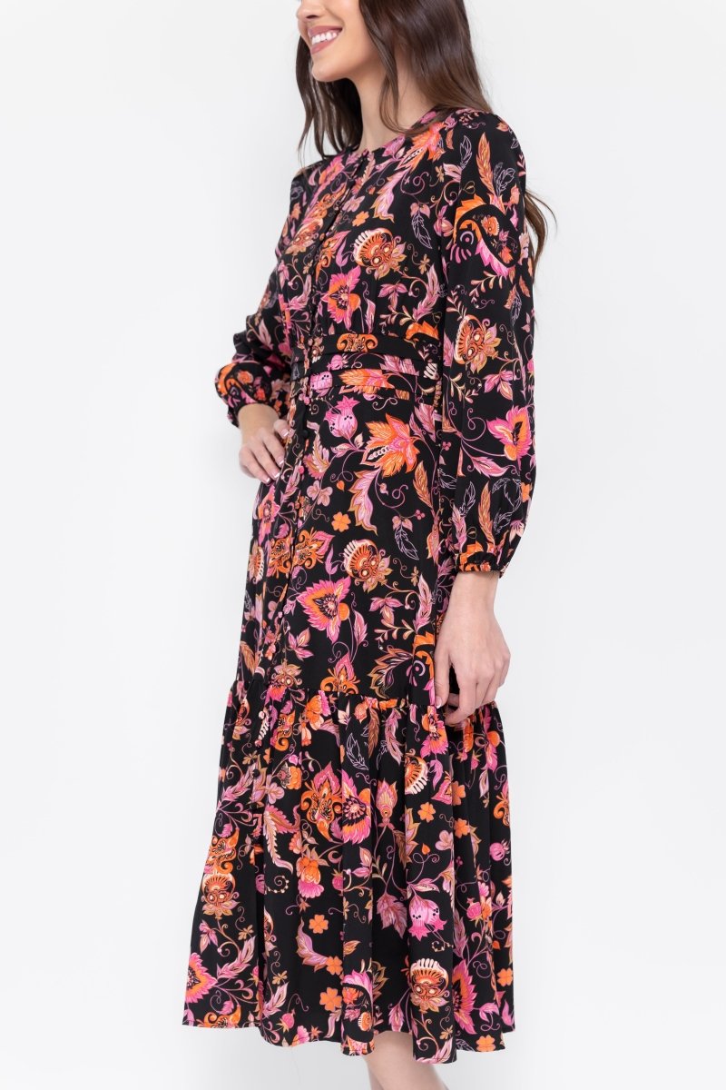 GWENYTH DRESS (BLACK FLOWER) - Dress - Yakira Bella