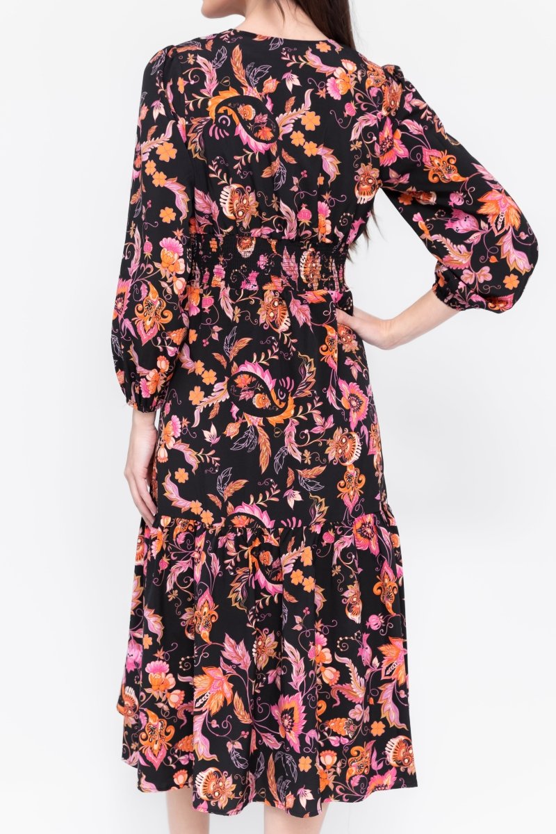 GWENYTH DRESS (BLACK FLOWER) - Dress - Yakira Bella