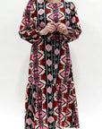 GWENYTH DRESS (BLACK/MULTI) LAST YEAR - Yakira Bella