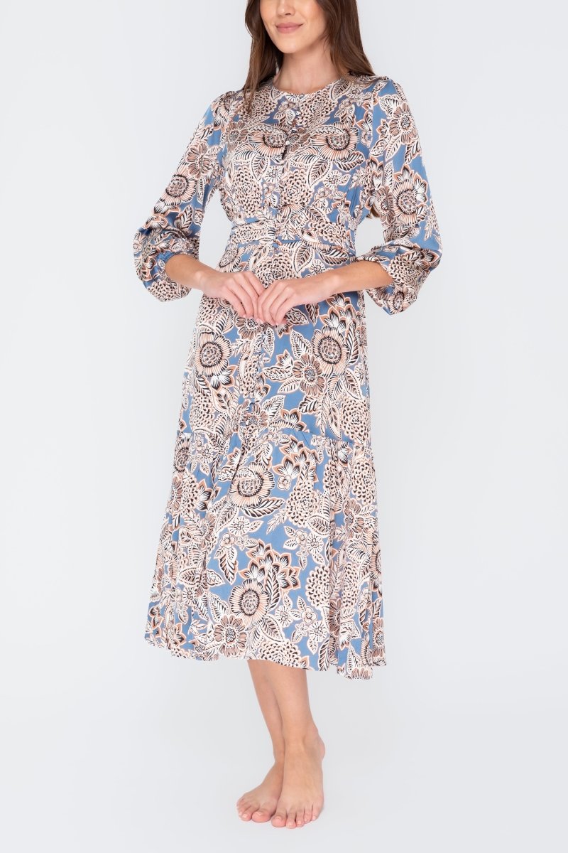 GWENYTH DRESS (Blue/Patchwork) - Dress - Yakira Bella