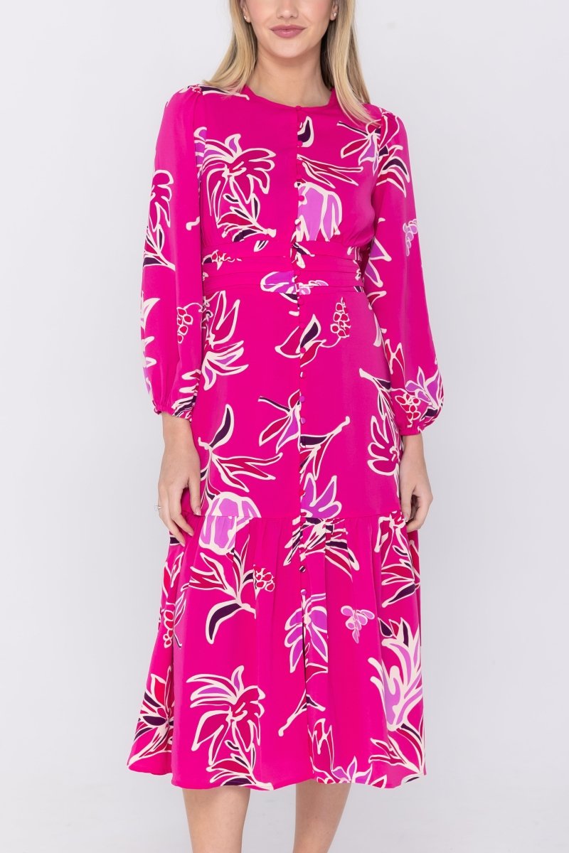 GWENYTH DRESS (FUCHSIA FLOWER) - Dress - Yakira Bella