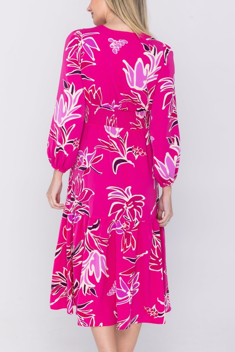 GWENYTH DRESS (FUCHSIA FLOWER) - Dress - Yakira Bella