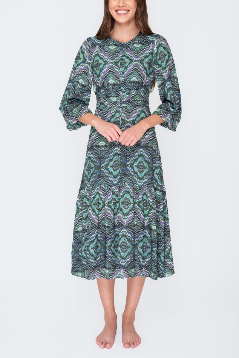 GWENYTH DRESS (Green/Multicolor) - Dress - Yakira Bella