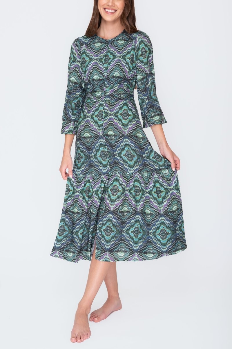 GWENYTH DRESS (Green/Multicolor) - Dress - Yakira Bella