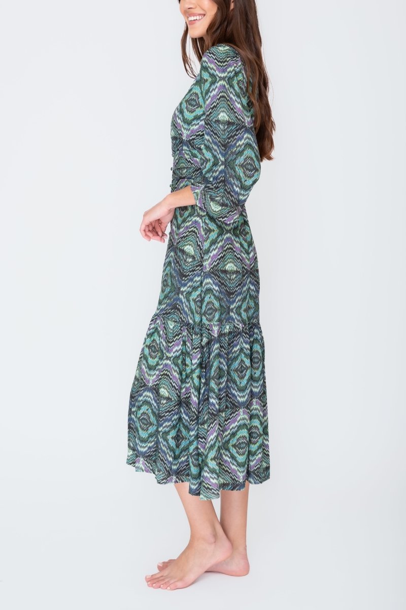 GWENYTH DRESS (Green/Multicolor) - Dress - Yakira Bella