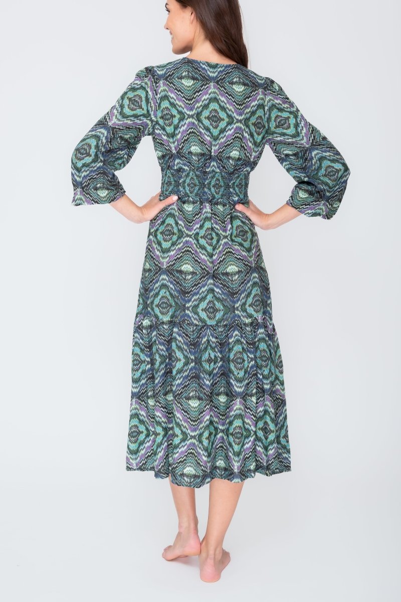 GWENYTH DRESS (Green/Multicolor) - Dress - Yakira Bella