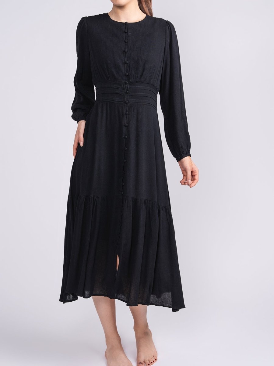 GWENYTH DRESS (JET BLACK) - Dress - Yakira Bella