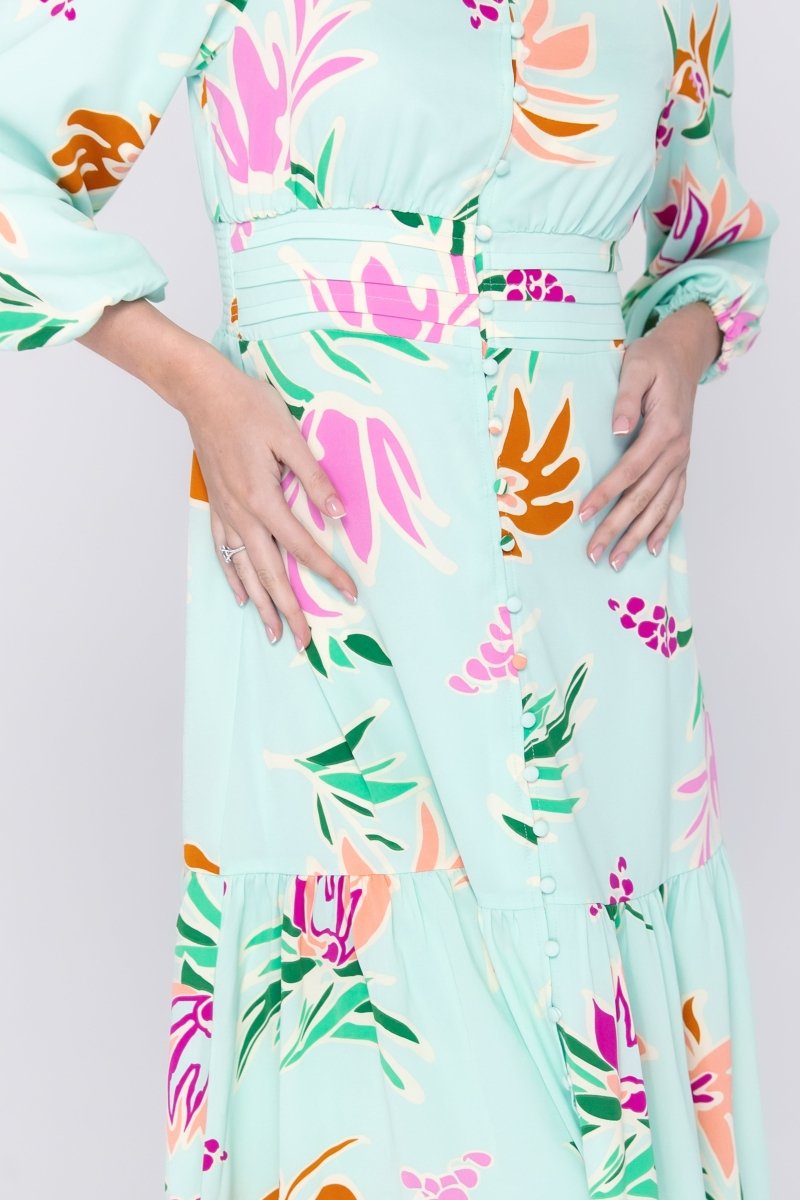 GWENYTH DRESS (MINT FLOWER) - Dress - Yakira Bella