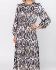 GWENYTH DRESS (WHITE/GREY) - Dress - Yakira Bella