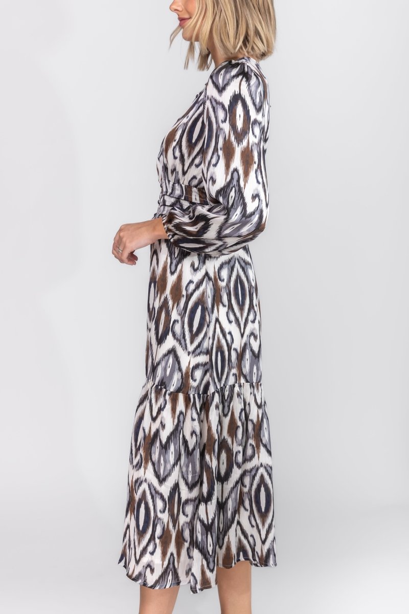 GWENYTH DRESS (WHITE/GREY) - Dress - Yakira Bella