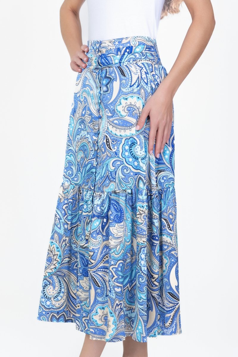 GWENYTH SKIRT (BLUE/IVORY) - Skirt - Yakira Bella